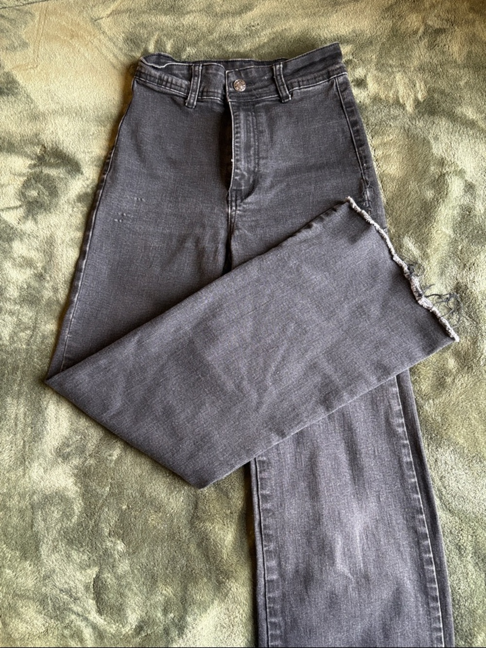 SHEIN Women's High-Rise Washed Black Straight Jeans